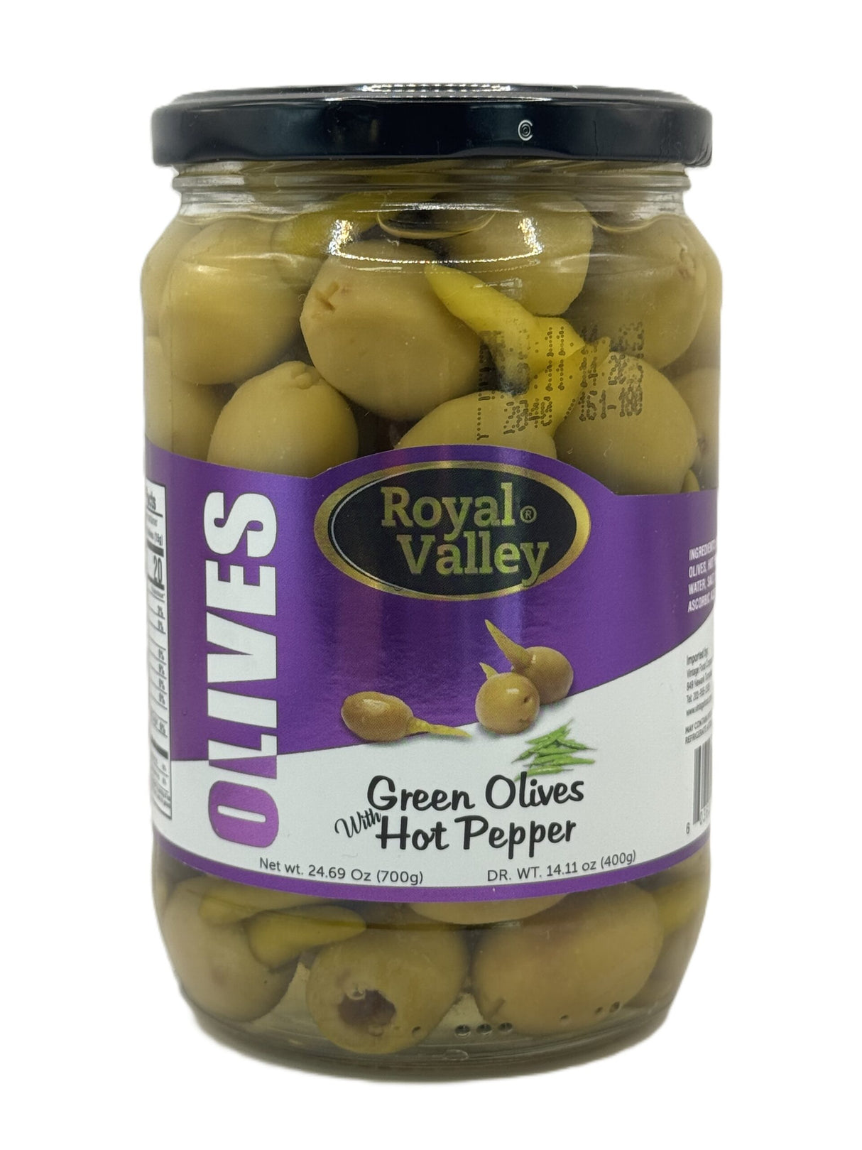 Royal Valley Green Olives W Hot Pepper image 0