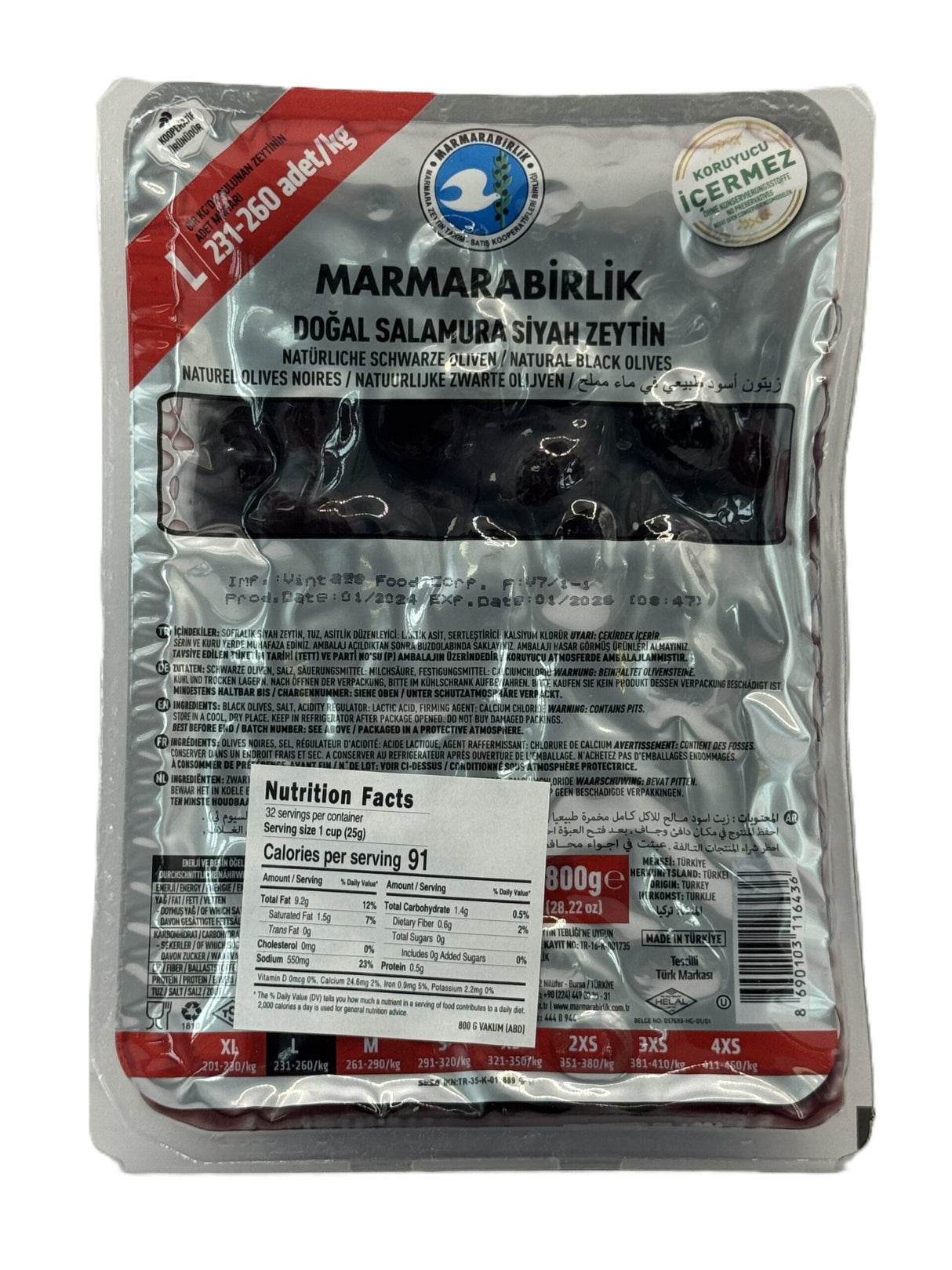 Marmarabirlik Natural Black Olives image 0