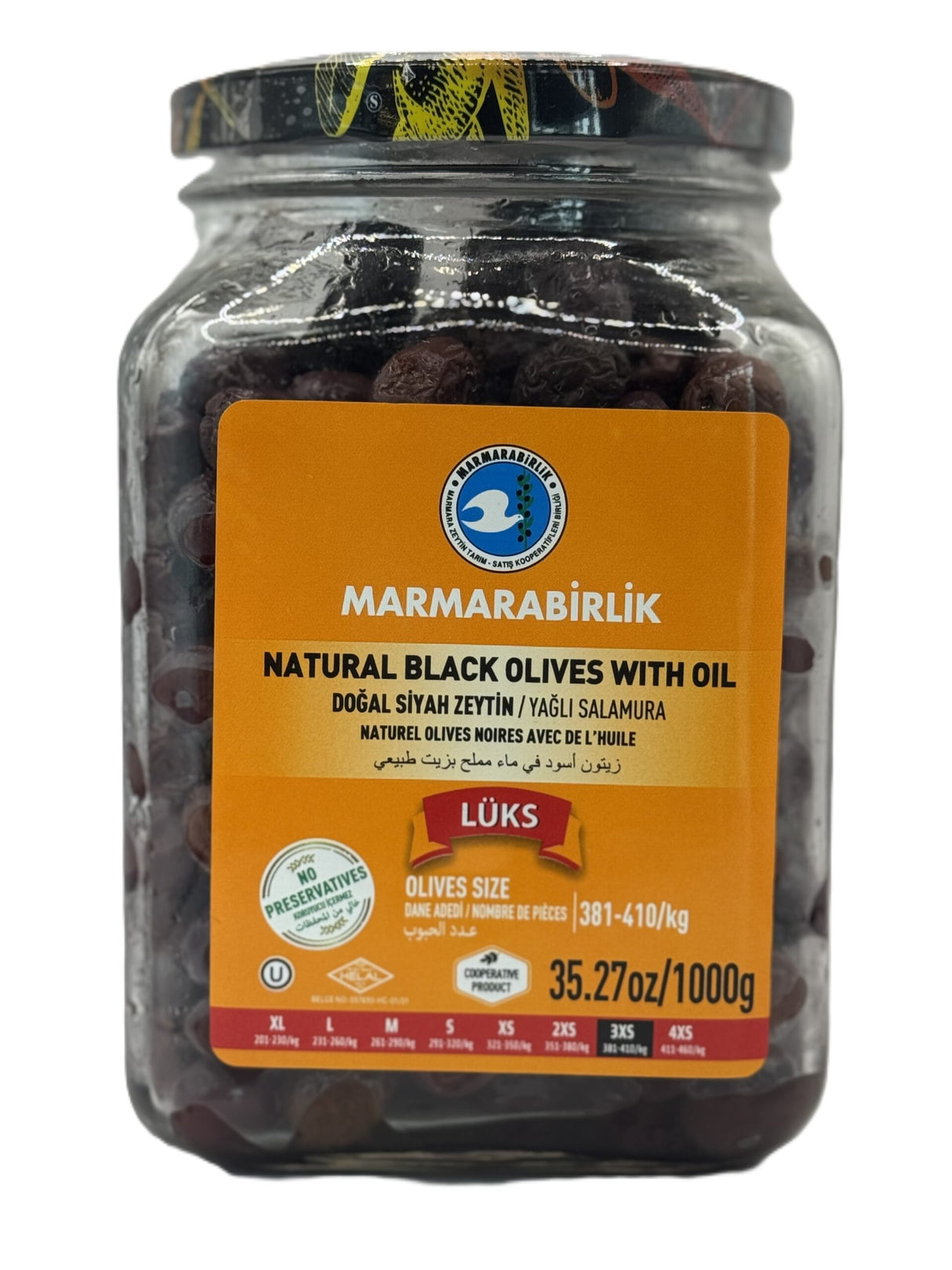 Marmarabirlik Natural Black Olives W Oil image 0
