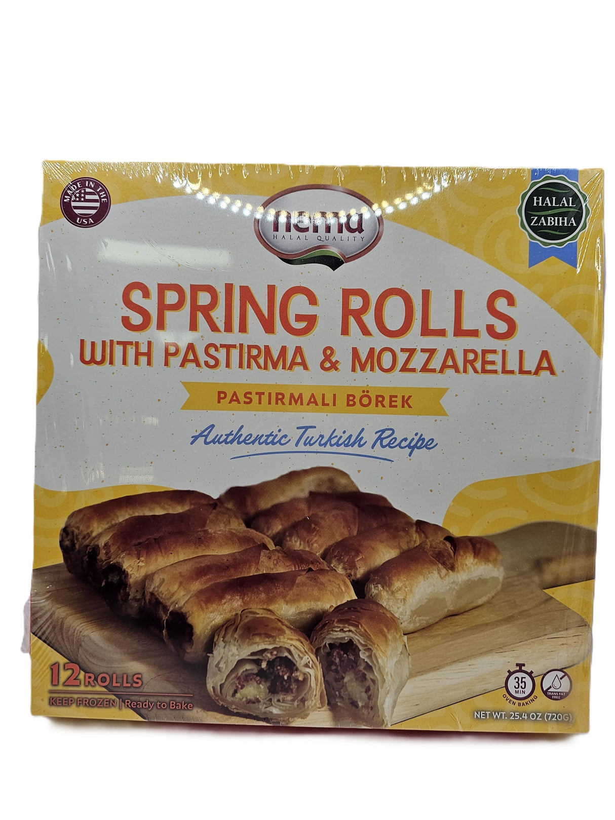 Nema Borek Spring Rolls W Pastirma Mozzarella 12 Rolls Halal 720 Gr