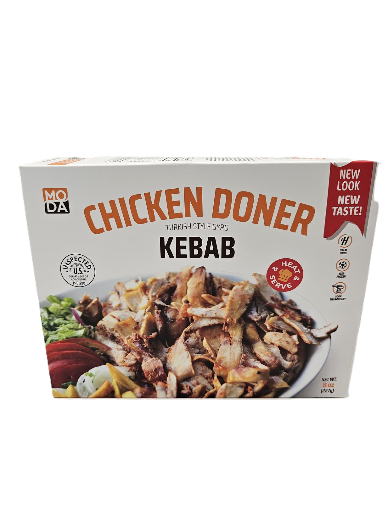 Moda Chicken Turkish Style Gyro Kebab Chicken Doner Halal 227 Gr