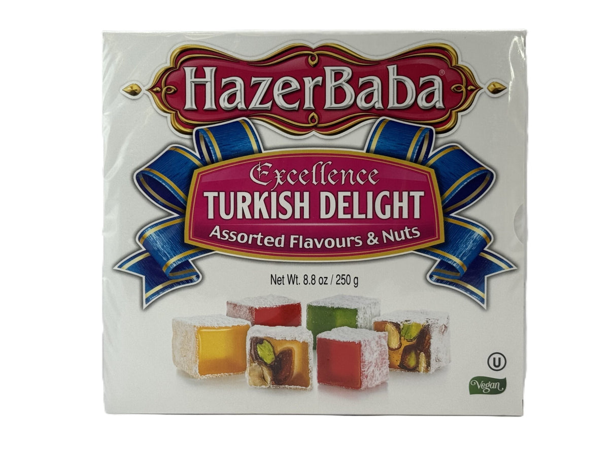 Hazerbaba  Excellence Turkish Delight Assorted Flavours & Nuts 250 Gr image 0