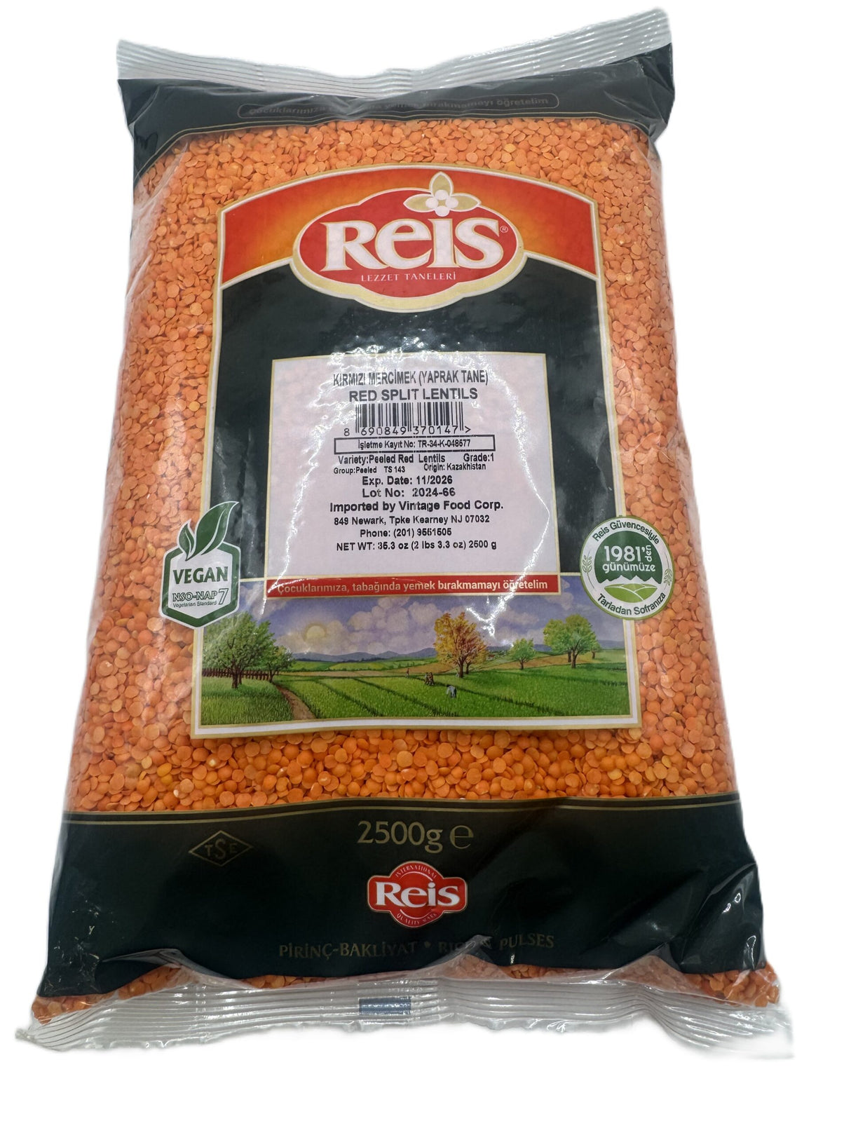 Reis  Red Split Lentils 2500 gr image 0