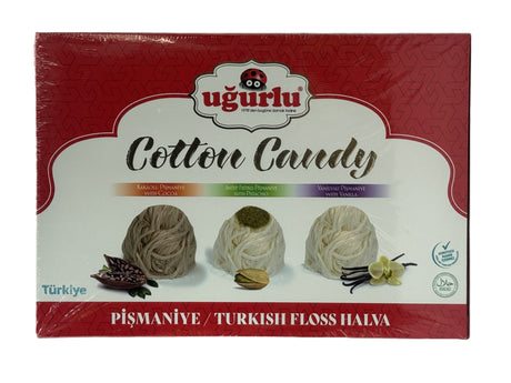 Ugurlu Turkish Floss Halva w Cocoa- Pistachio- Vanilla 360 Gr image 0