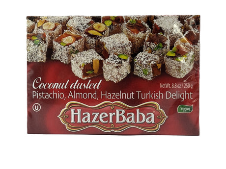 Hazerbaba  Turkish Delight Coconut Dusted Mixed Nuts 250 Gr image 0
