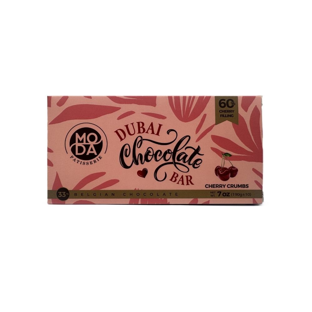 Moda Dubai Chocolate Bar With Cherry Crumbs 7 Oz (200 gram) image 0