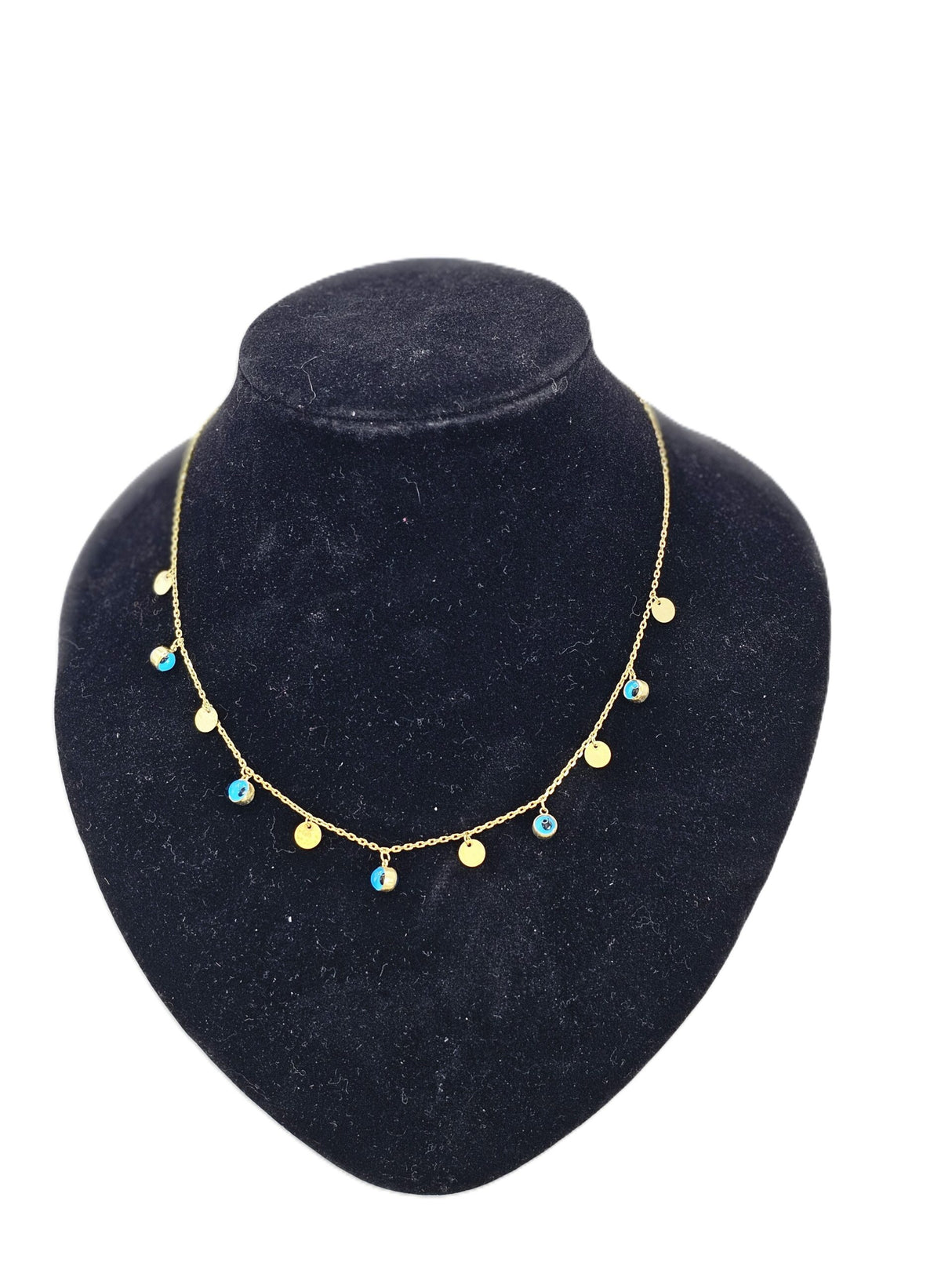 Turkish Silver Evil Eye Bead Necklace image 0