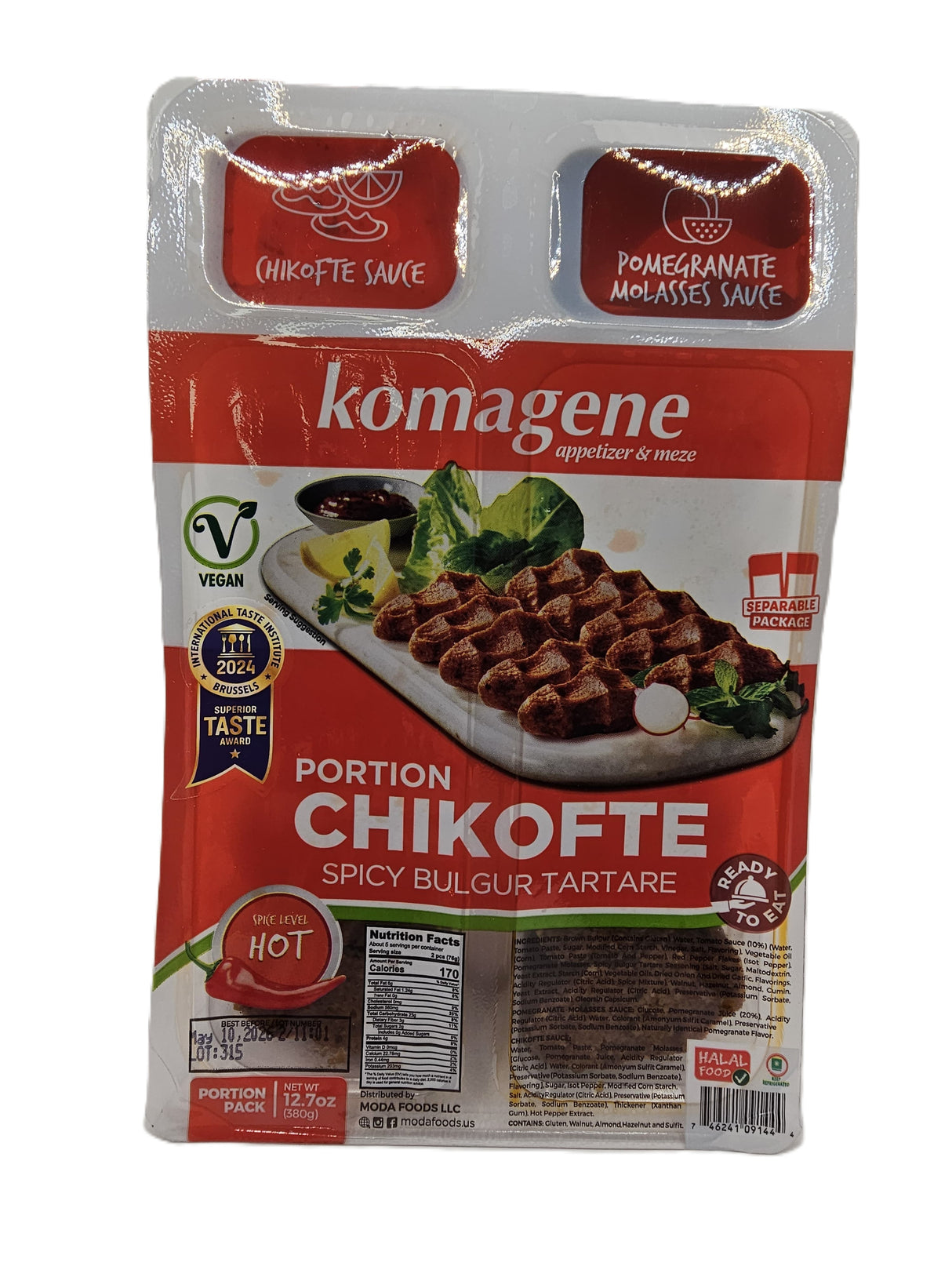 Komagene Portion Chikofte Hot Vegan Helal 380 Gr