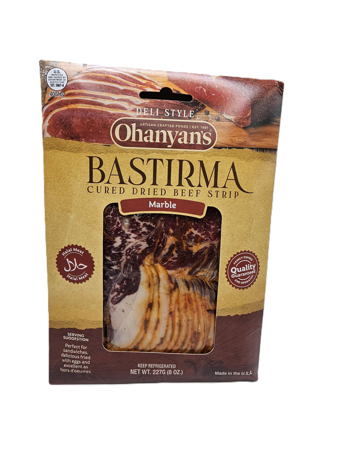 Ohanyans Beef Bastirma Marble Halal 227 Gr