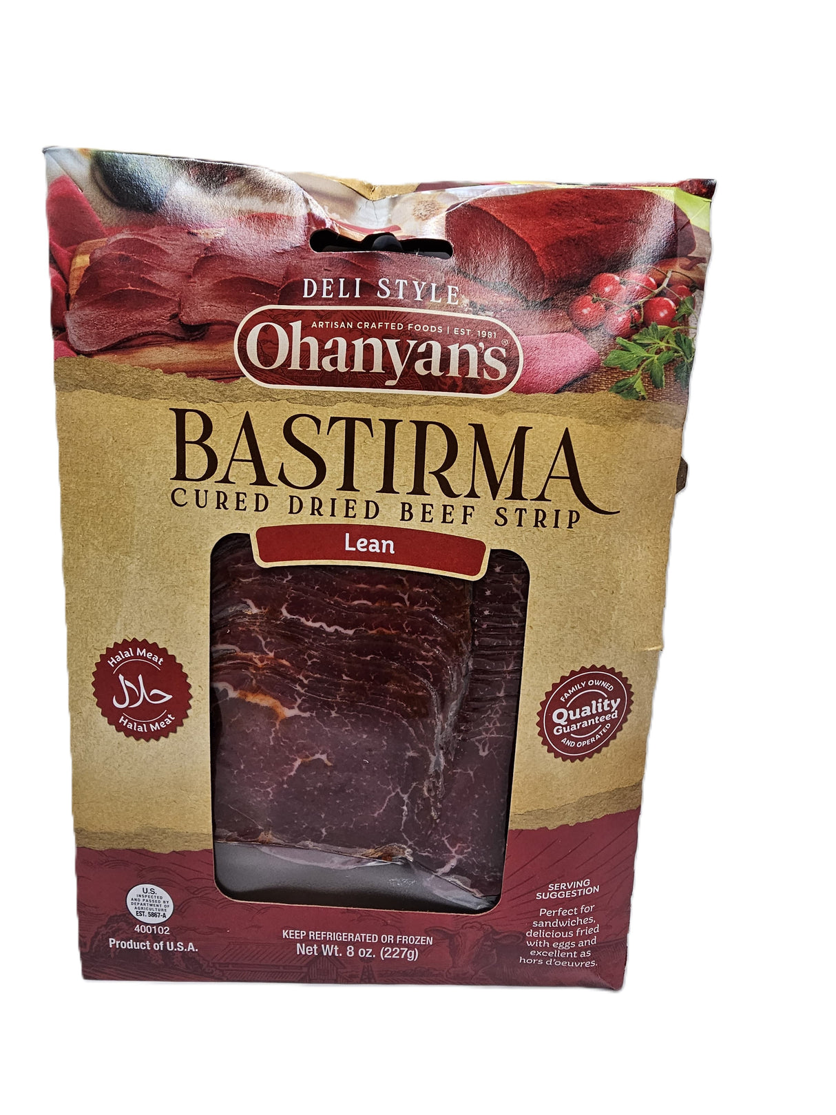 Ohanyans Beef Bastirma Lean Halal 227 Gr