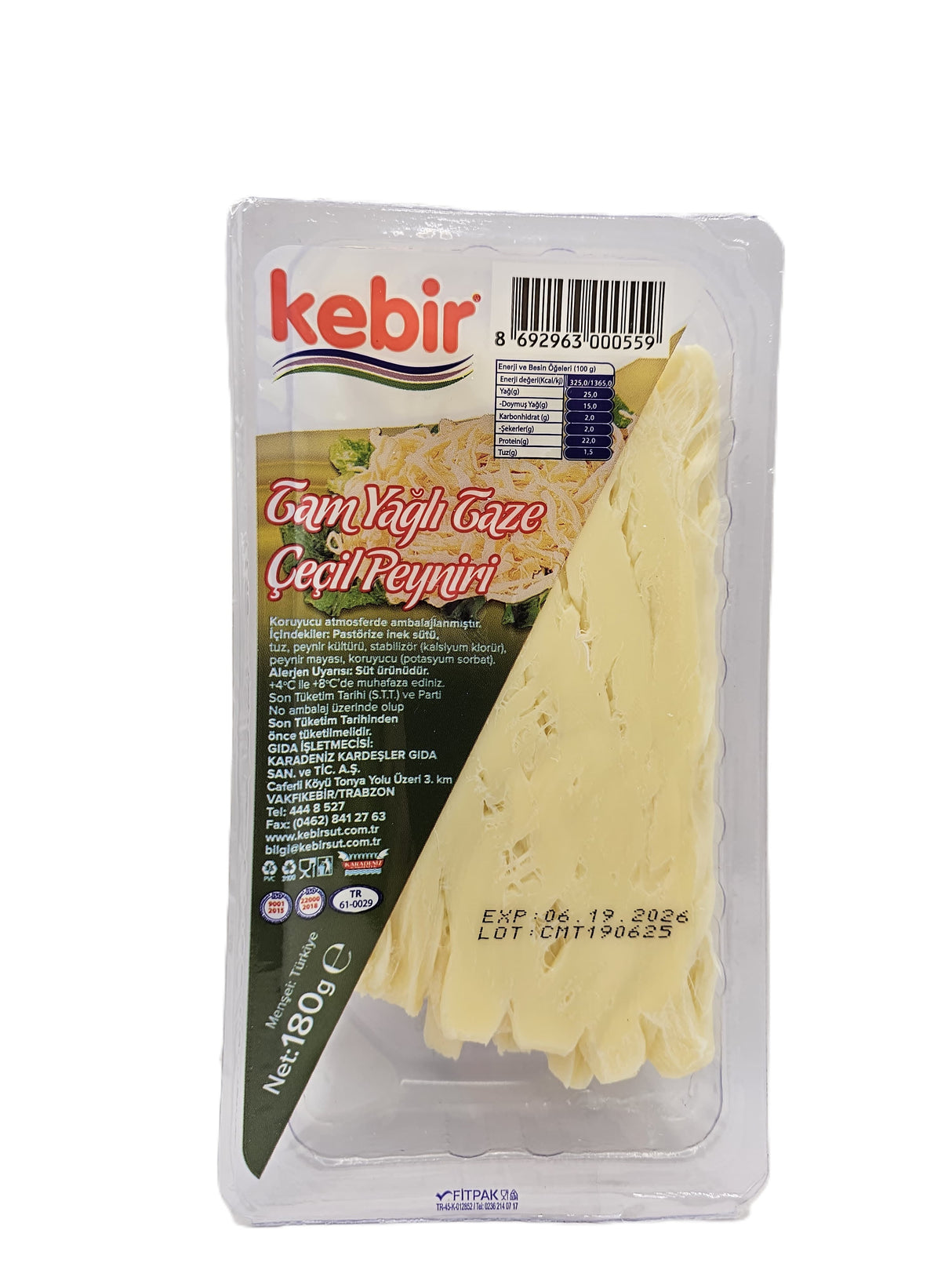 Kebir Full Fat Checil Cheese 180 Gr