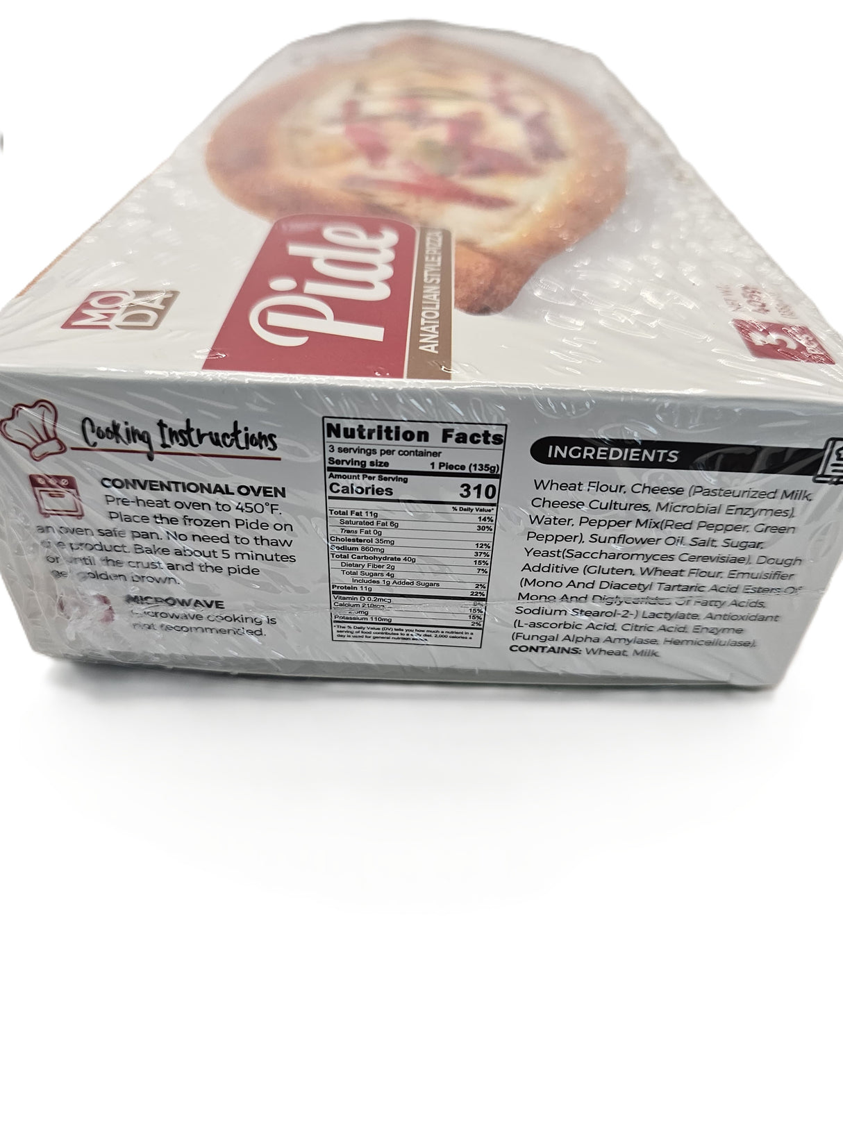 Moda Tricolor Peppers-Mozzarella Pide 3 Pcs