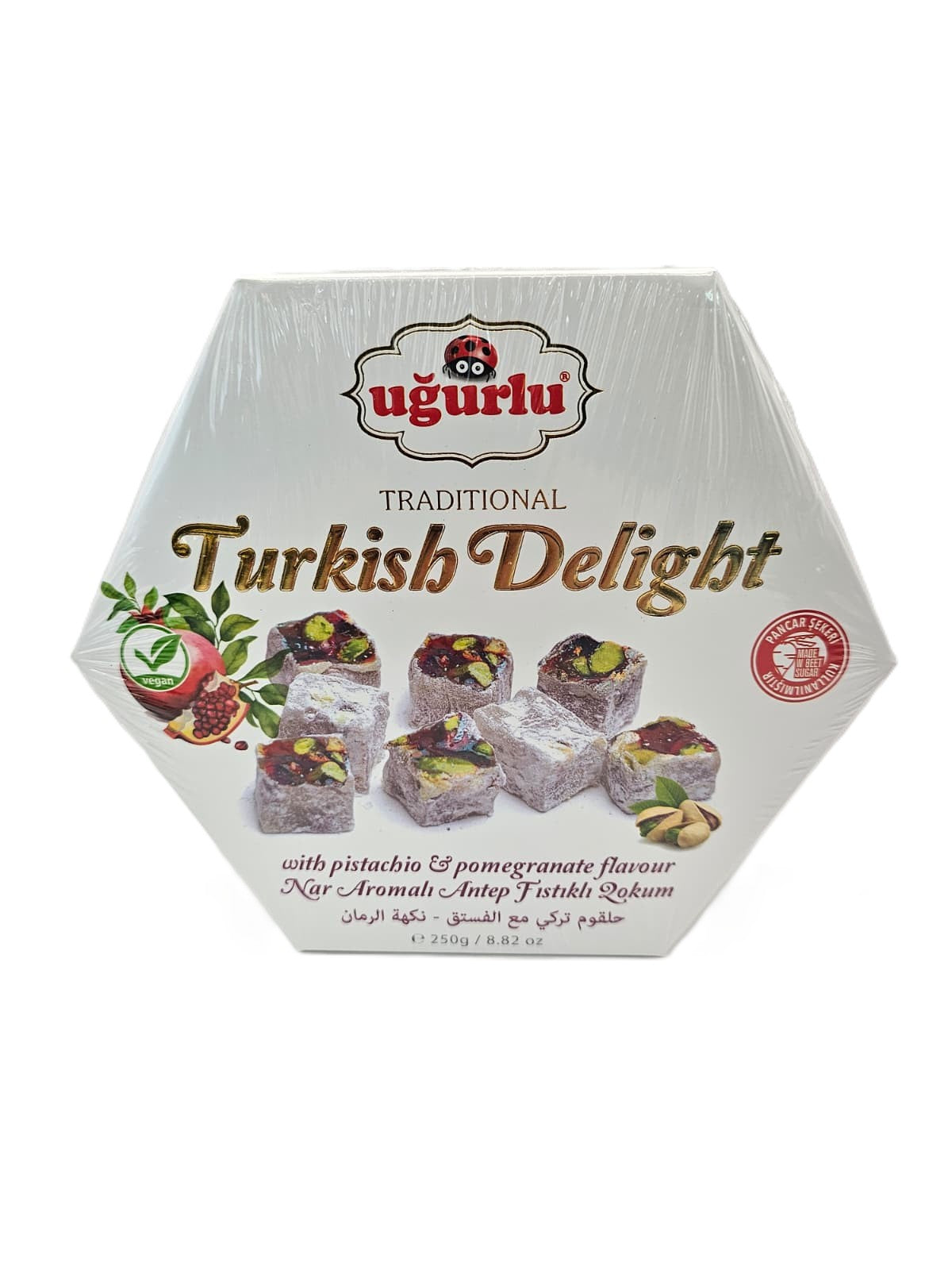 Ugurlu Turkish Delight W Pistachio&Pomegranate 250 Gr
