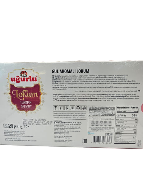 Ugurlu Turkish Delight W Rose Flavour 350 Gr