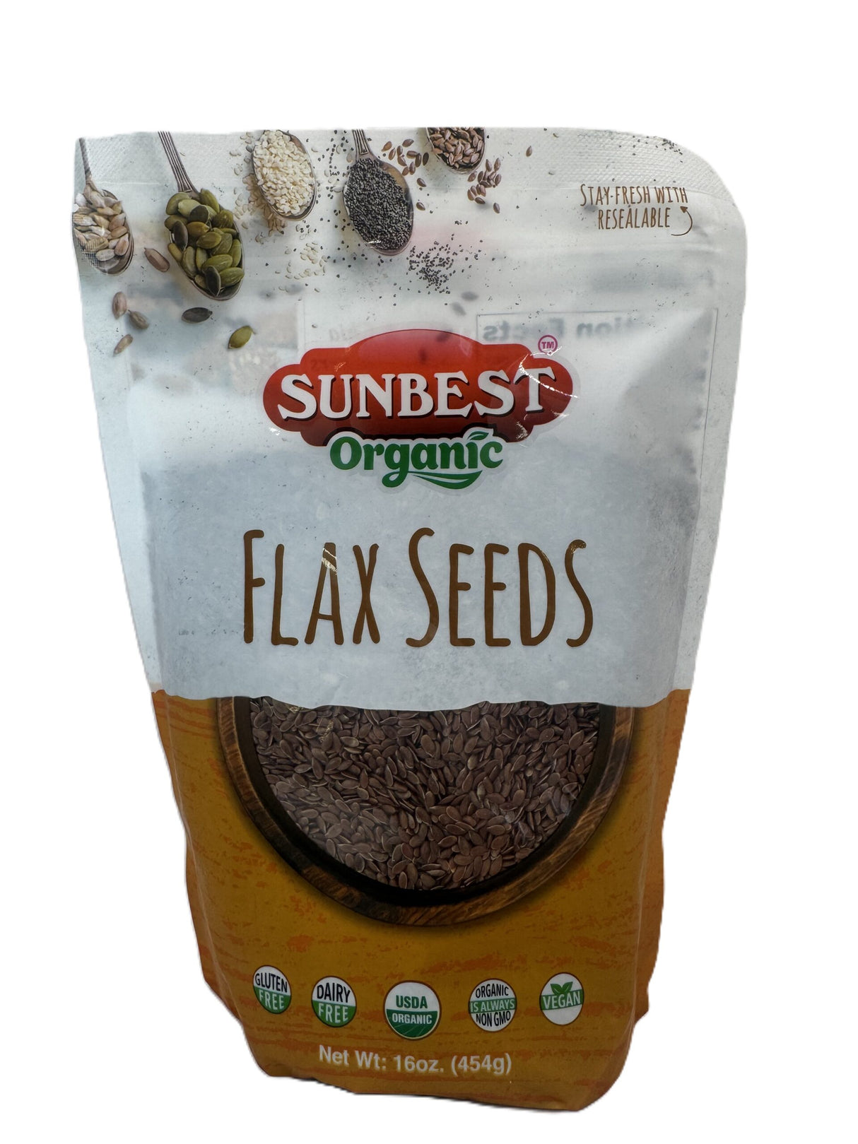 Sunbest Organic Flax Seeds 454 Gr image 0