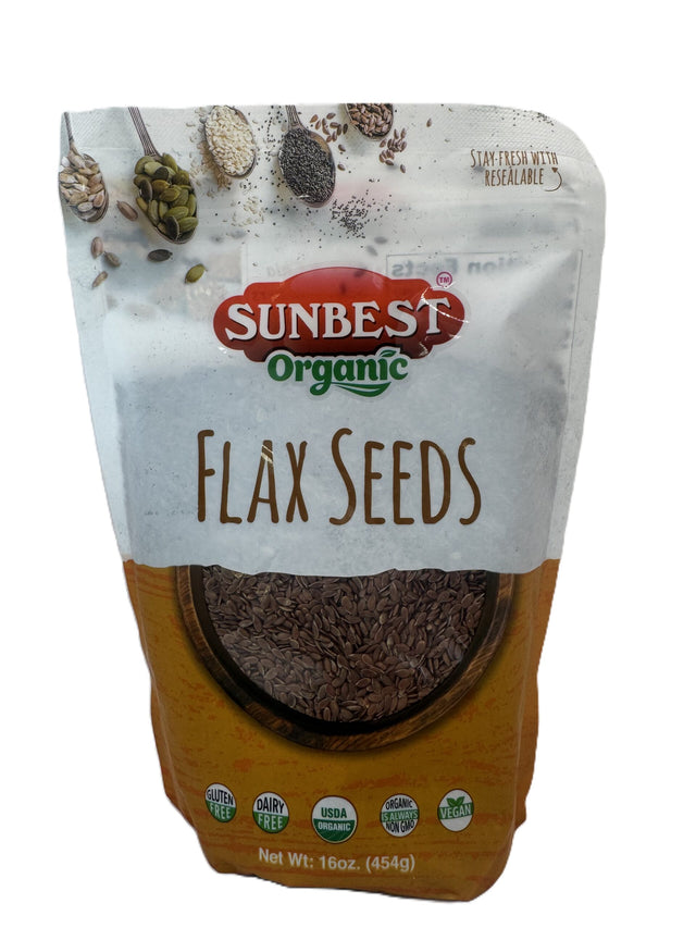 Sunbest Organic Flax Seeds 454 Gr image 0
