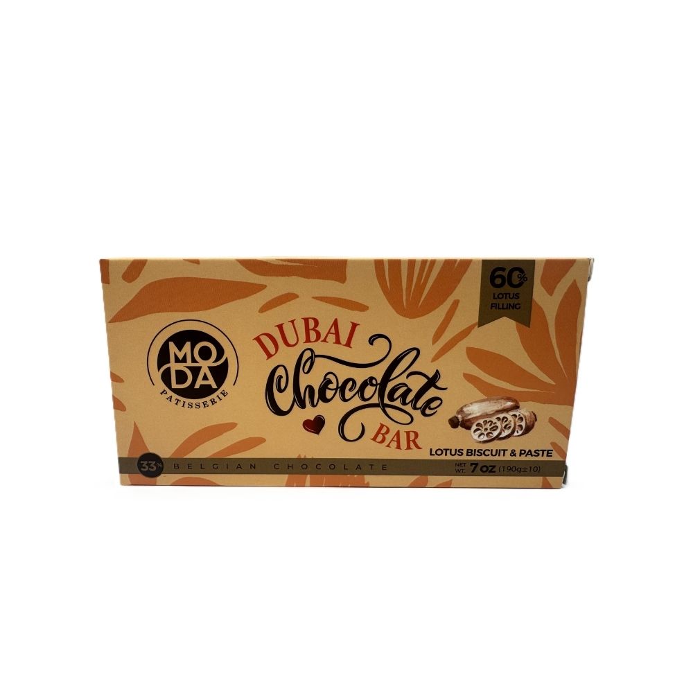 Moda Dubai Chocolate Bar With Lotus Biscuit & Paste 7 Oz (190 gram) image 0