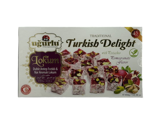 Ugurlu  Turkish Delight w Pistachio - Pomegranate flavor  350 gr image 0